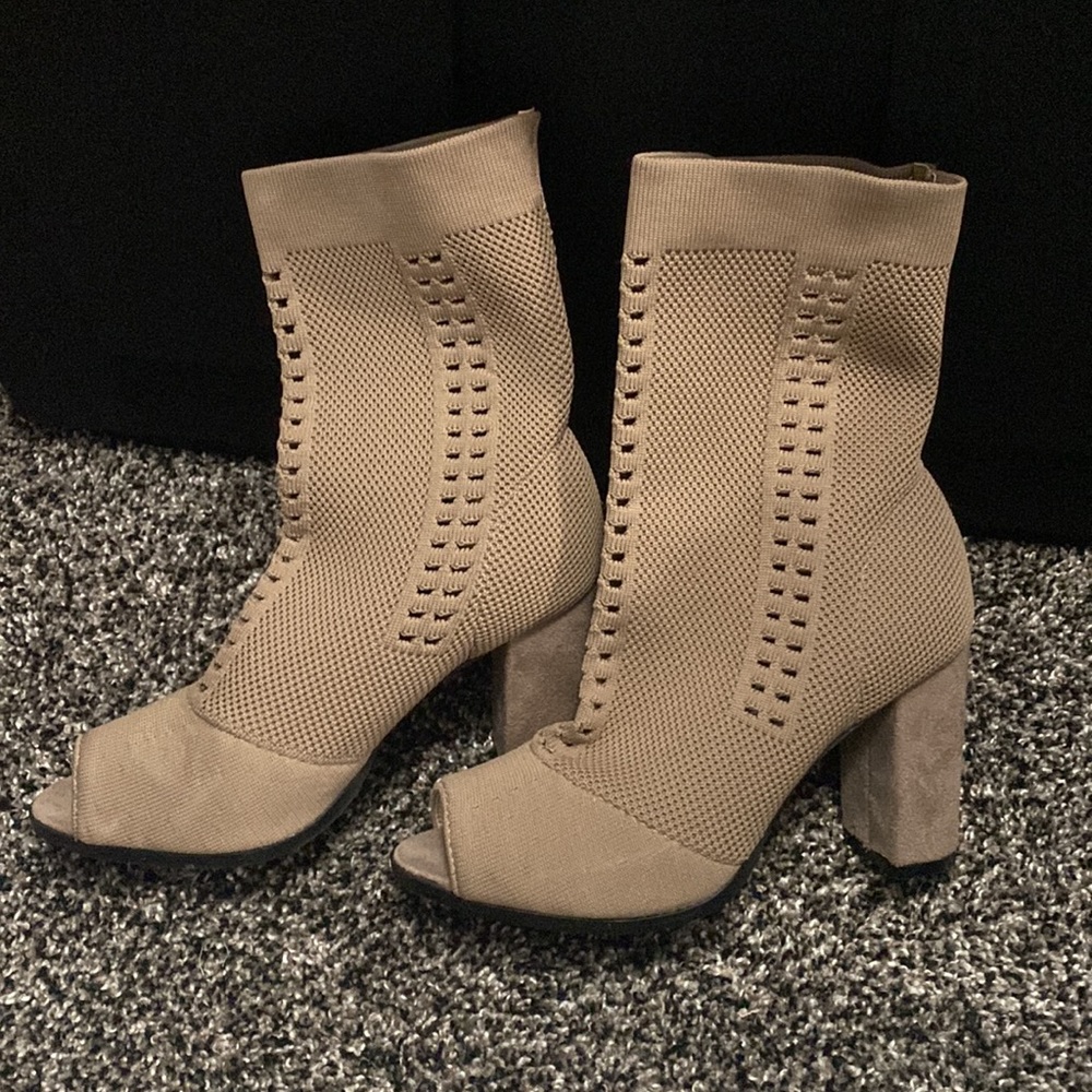 open toe booties